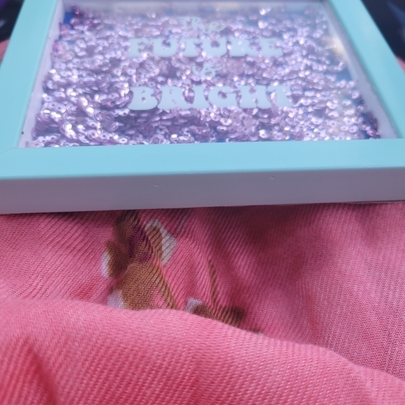 Wall Decor Hanger "The Future Is Bright" Shaker Snowglobe Style Size 5"X6" - Picture 5 of 6